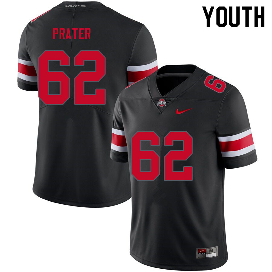 Ohio State Buckeyes Bryce Prater Youth #62 Blackout Authentic Stitched College Football Jersey